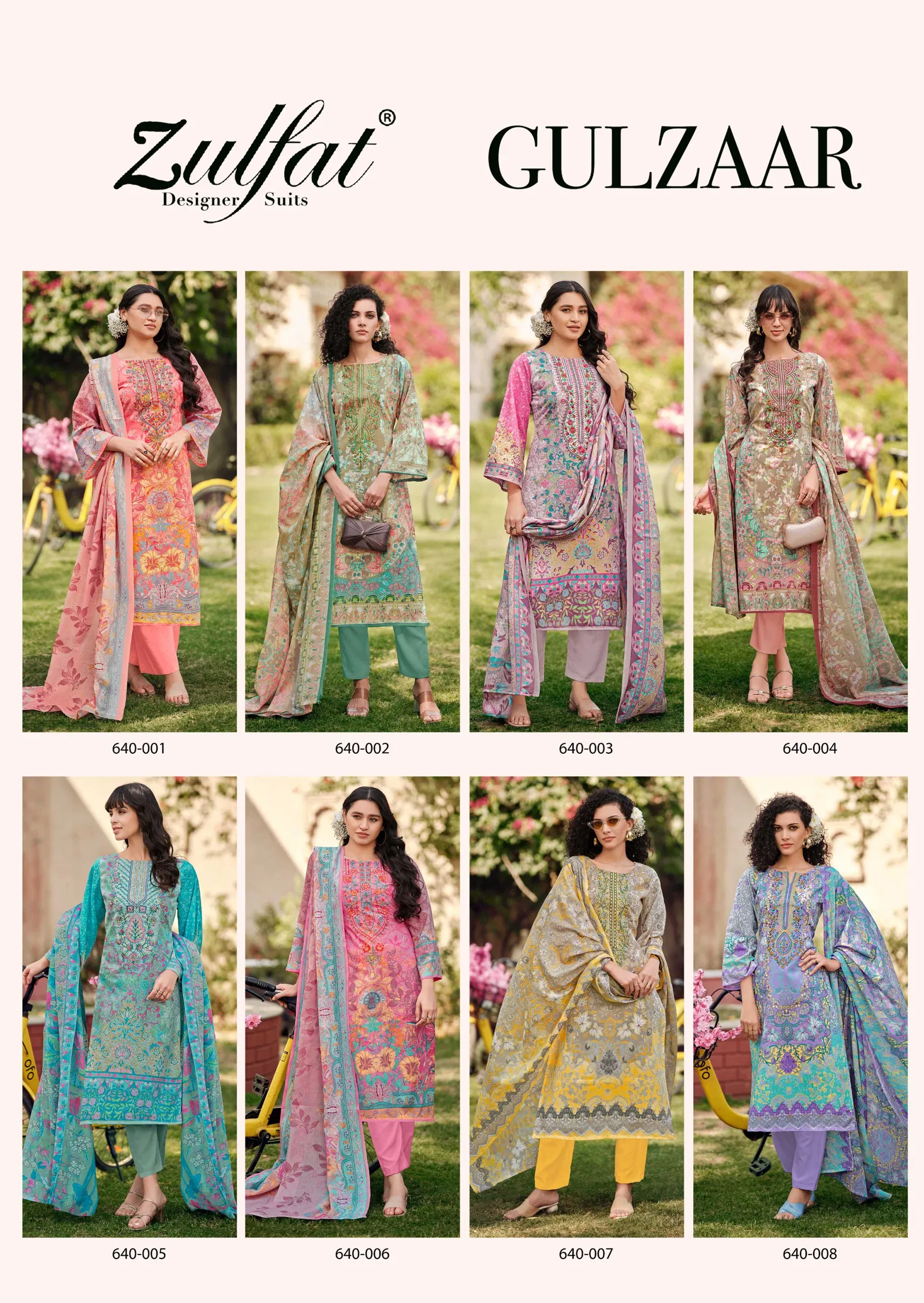 Gulzaar By Zulfat Pure Cotton Printed Embroidery Dress Material Online Wholesale